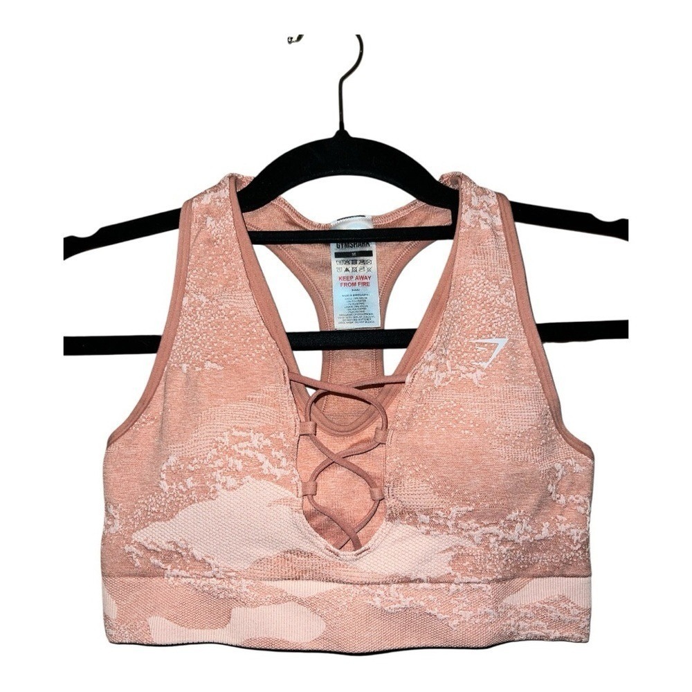 Gymshark Peach Lace-Up Sports‎ Bra